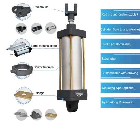 Customized Standard ISO15552 Air Cylinder Linear Actuator Aluminum Straight Stroke Piston Pneumatic Cylinder
